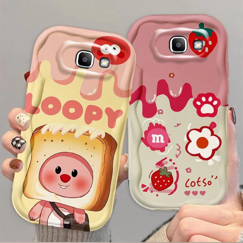 Vỏ Silicon Hoạt Hình Cho Samsung J7 Prime 3D Bé Gái TPU Mềm Dễ Thương Kem Dâu Tây Loopy Thẩm Mỹ Chống Sốc Ốp Điện Thoại