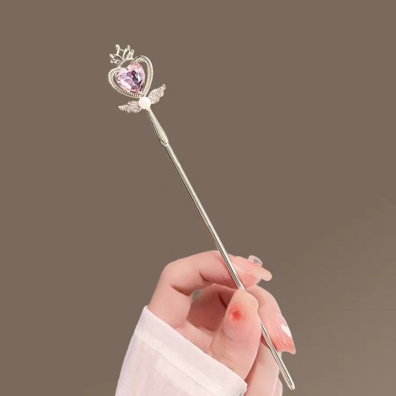 Mauropoli [Sẵn Sàng] Magic Wand Kẹp Tóc Nhật Bản Cô Gái Dễ Thương Trái Tim Phụ Kiện Tóc Bên Kẹp Nổ Kẹp Mỏ Vịt Kẹp Tóc Mũ Đội Đầu Thời Trang