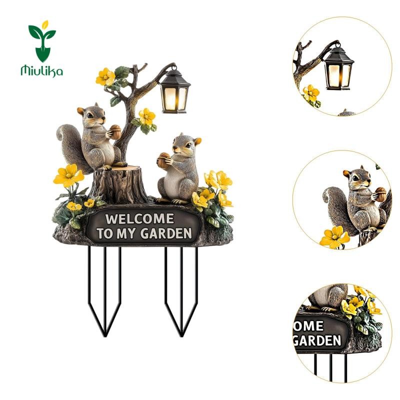 Miulika Sóc Trang Trí Sân Vườn Cọc Hoa Trang Trí 2D Sáng Tạo Acrylic Ký Hiệu Cho Sân Bãi Cỏ Bên Ngoài Con Đường Giường Hoa