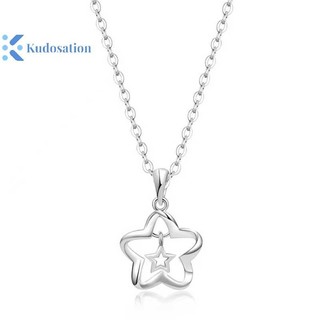 Kudosation Thời Trang Y2k Rỗng Ra Hợp Kim Ngôi Sao Mặt Dây Chuyền Vòng Cổ Cho Bé Gái Màu Bạc Đơn Giản Vòng Cổ Nữ Hợp Thời Trang Dự Tiệc Trang Sức