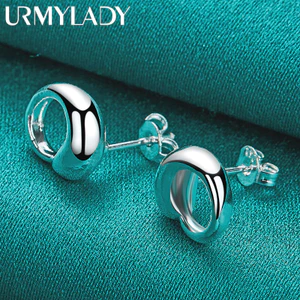 URMYLADY Bạc 925 Giọt Nước Móc Bông Tai Dành Cho Nữ Thời Trang Đính Hôn Trang Sức