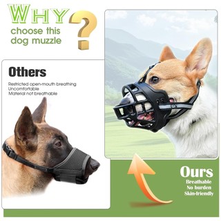Giỏ thoáng khí Mõm-Dog Mõm có thể điều chỉnh Phản quang Mõm mềm Chống cắn sủa Nhai