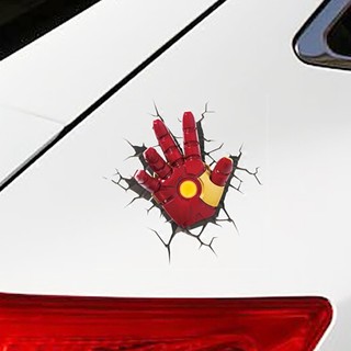 Decal che vết xước trên ô tô, xe máy, xe tải vali, tủ lạnh các mẫu hoạt hình vui nhộn mèo cào chó 3D, iron man, bat man