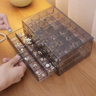 Hộp phân loại trang sức MEGOCE, Hộp trang sức trong suốt Acrylic dung tích lớn, Phong cách ngăn kéo chất lượng Hộp lưu trữ bông tai nhiều lớp Vòng cổ bông tai