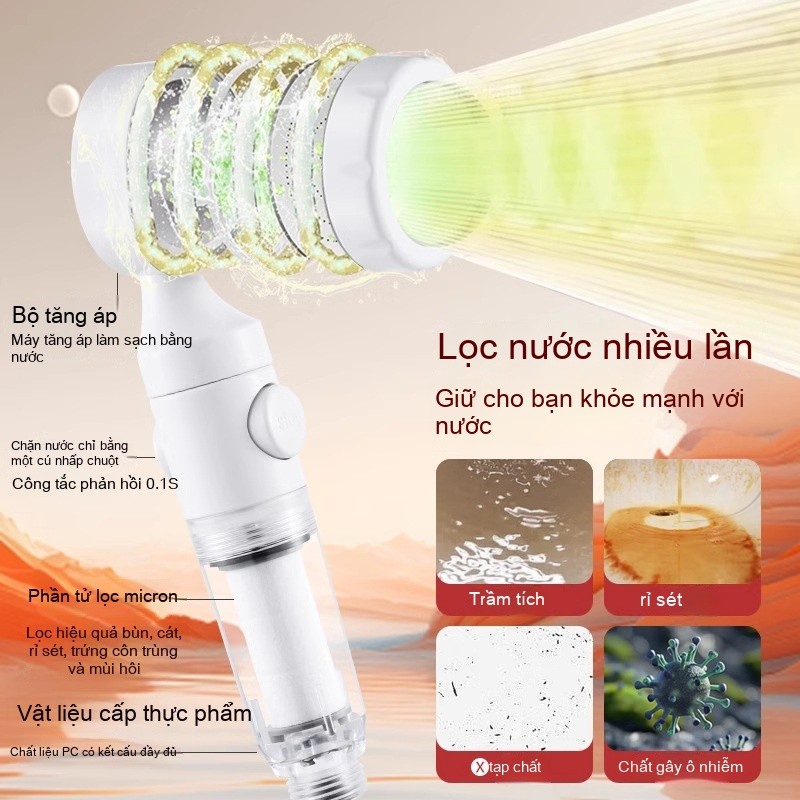 Bộ lọc đầu vòi hoa sen cầm tay Máy phun vòi hoa sen cầm tay 3 chế độ phun nước cho du lịch