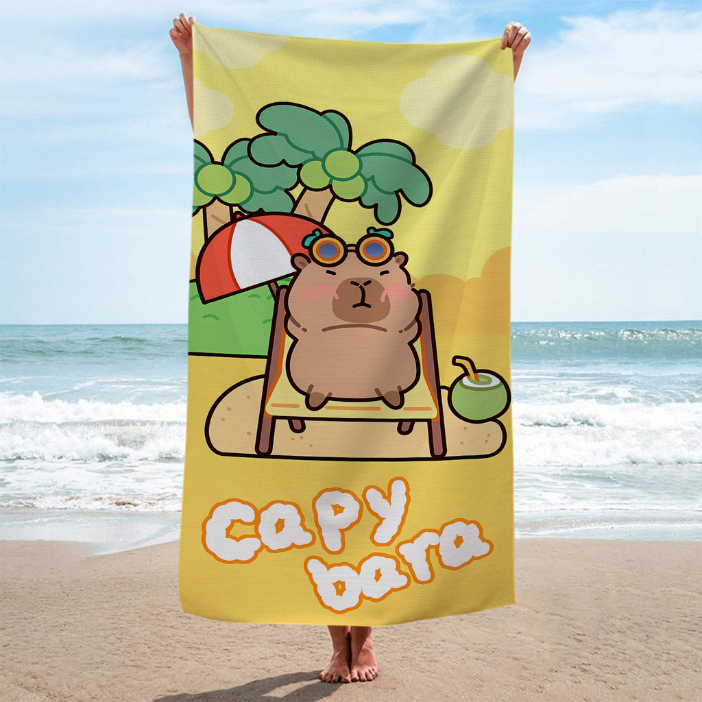 Khăn tắm vách ngăn Capybara được cá nhân hóa, Khăn tắm bể bơi đi biển, Quà tặng kỷ niệm sinh nhật