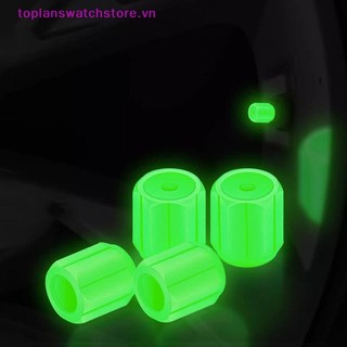 Toplanswatchstore 4 Mũ Van Lốp Dạ Quang Cho Ô Tô Xe Máy Xe Đạp Bánh Xe Trung Tâm Dụng Cụ Tạo Kiểu Phát Sáng Trong Bóng Tối Thân Không Khí Bụi Vành Bao Phụ Kiện VN