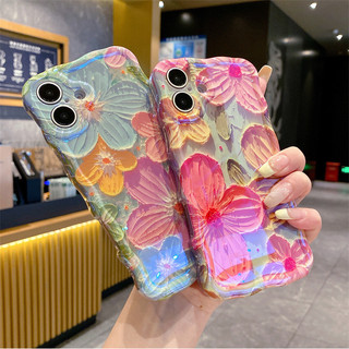 Hoa Màu Xanh Hồng Cho iphone17 16promax 15promax 14 / 13 / 15 / 16 17pro iphone13 Vỏ TPU iphone mới chống bụi