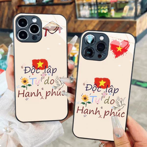 Độc lập - Tự do - Hạnh phúc Việt Nam Cờ Đỏ Star Wine Glass Case cho iPhone 16 17,15 14 13 12 11 8 7 6 6s 6p 7p 8p 6g 7g 8g