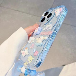 Ốp điện thoại hình búp bê 3D giai điệu hợp thời trang Cinnamoroll Tương thích cho iPhone 7 8 6 6s Plus XS Max XR X SE 2020 Dây chuyền hoạt hình TPU Vỏ điện thoại trong suốt