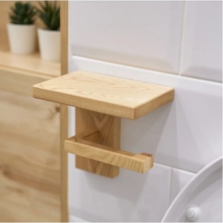 Giá kệ gỗ tự nhiên để giấy vệ sinh, kệ để đồ toilet decor, treo trường trong nhà tắm, nhà vệ sinh