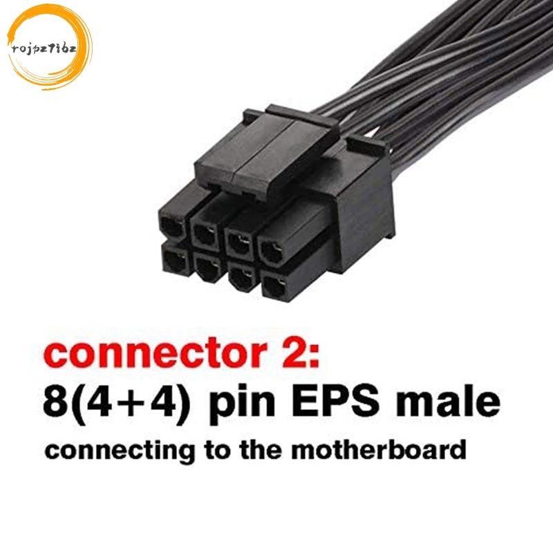 CPU 8 Pin Nam sang CPU 8 Pin (4 + 4) Cáp chuyển đổi nguồn bo mạch chủ EPS-12V Nam cho bộ nguồn mô-đun Corsair (60cm)