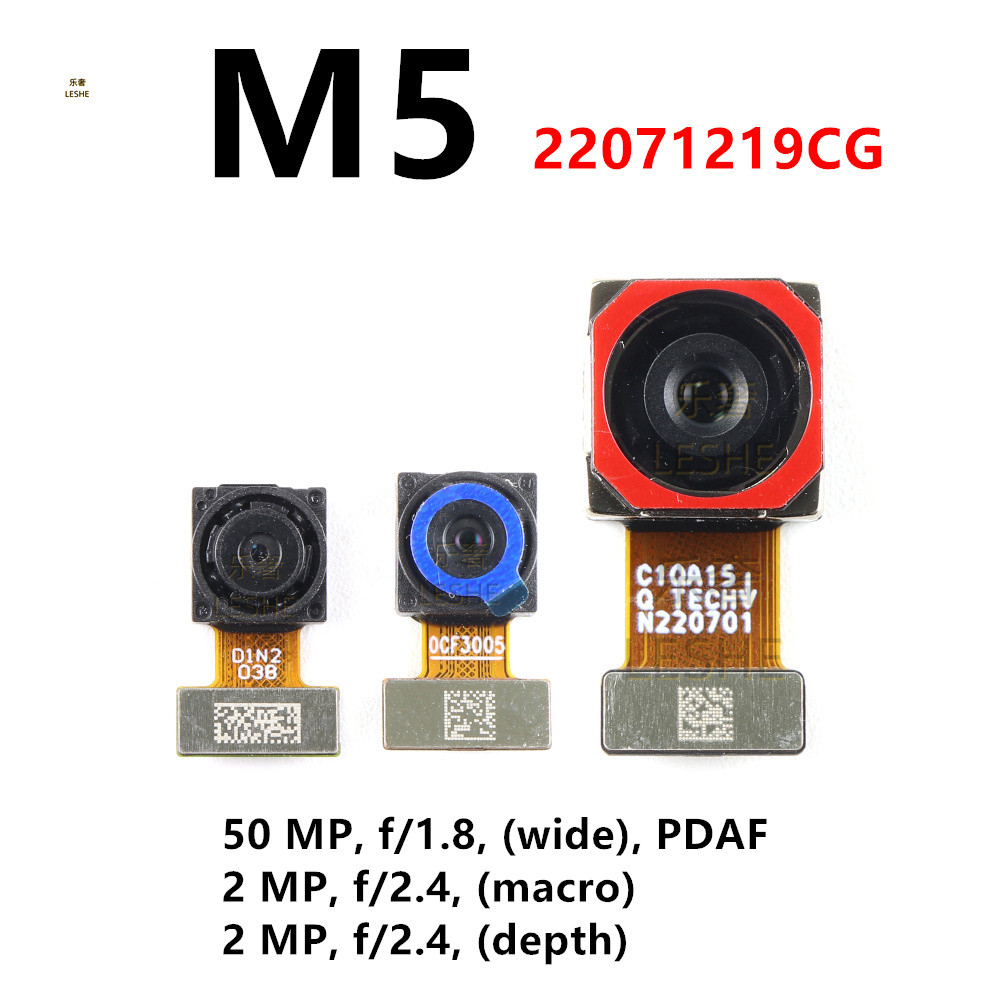 Mặt Trước Lưng Chính Camera Cho Xiaomi Poco M5s M5 Mặt Trước Selfie Mặt Sau Camera Lớn Flex Cáp Thay Thế Một Phần 2207117BPG,