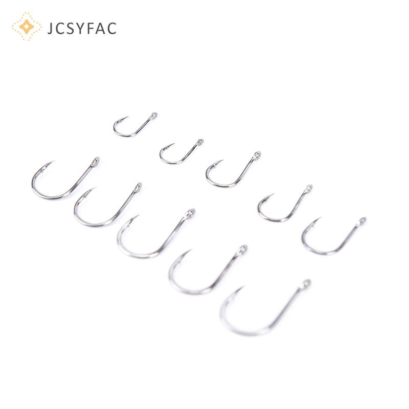 Jcsyfac 100 Cái / lốc Móc Câu Cá Thép Carbon Mồi Thép Gai Móc Câu Cá Thép Không Gỉ Mới