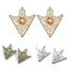 Thổ Cẩm Cổ GỖ, Rỗng Ra Vintage Tam Giác Áo Sơ Mi Cổ Pin, Trang Trí Đầm Trang Trí Tinh Tế Trang Sức Thời Trang Cho Lễ Kinh Doanh Tiệc