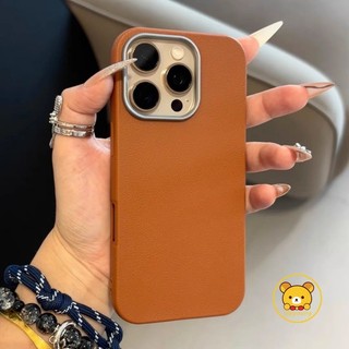 Vỏ Da Vải Lanchee Ins Style Cho iPhone 16 Pro Max 16 Plus 15 Pro Max 15 14 Plus Pro Max Vỏ Điện Thoại Mềm Kim Loại Bảo Vệ Ống Kính Cảm Giác Da Mặt Sau Chống Sốc