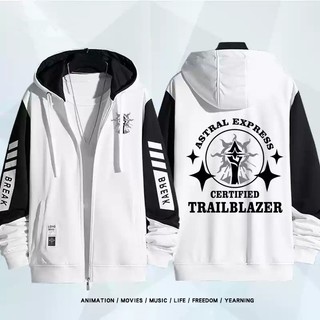 Hoodie phong cách anime Honkai Star Rail có dây kéo, phù hợp unisex