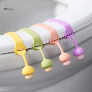 Cyinyp 1Pc Silicone Bồn Cầu Nắp Nâng Hình Nấm Vòng Flapper Tay Cầm Vinh Quang