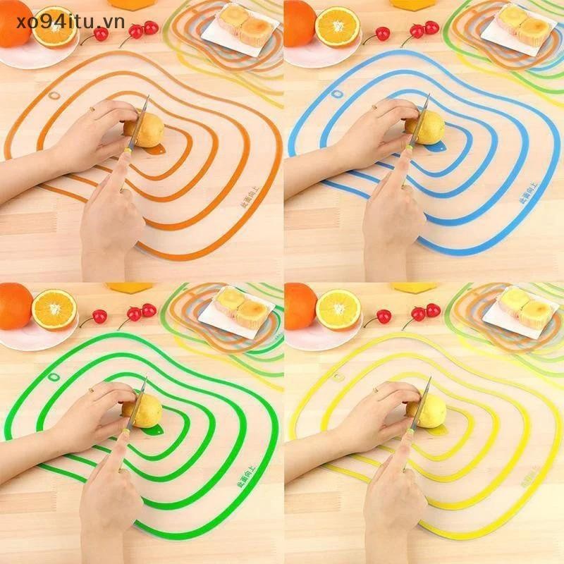 XOITU Ba Kích Cỡ Dây Màu Nhà Bếp Chống Trơn Trượt Dụng Cụ Thớt Trong Suốt Linh Hoạt Nhà Bếp PP Thớt VN