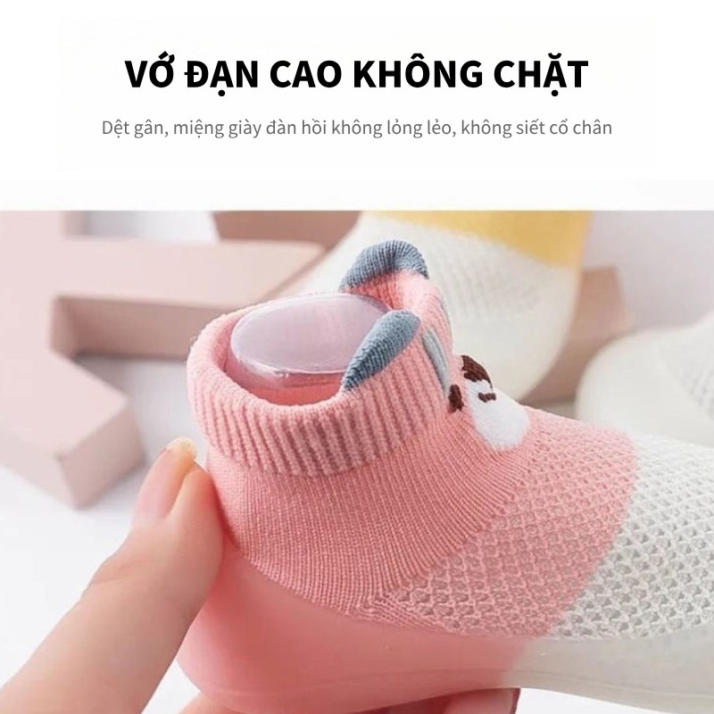 Giày Bún Tập Đi Cho Bé Giày Bún Cao Cổ Đế Mềm Thoáng Khí Chống Trơn Trượt Giày Bún Cho Bé Cho Bé 0-18 Tháng Tuổi