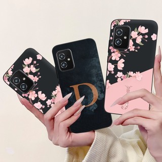 Dành Cho Asus Zenfone 8 ZS590KS I006D Vỏ Hoa Thời Trang Chữ Hoa Mềm Màu Đen Silicon TPU Ốp Lưng Cho Zenfone 8z Vỏ Điện Thoại