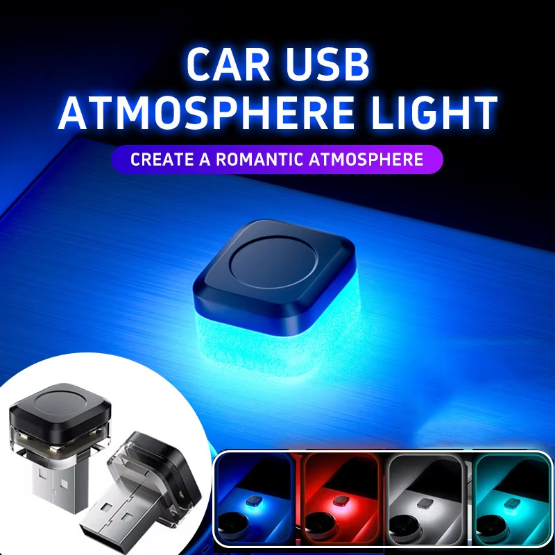 2 Chiếc Ô Tô Usb Không Khí Đèn Cắm Và Chạy Đa Năng Led Không Khí Đèn Tín Hiệu Đèn Đọc Sách Ô Tô Dải Trang Trí