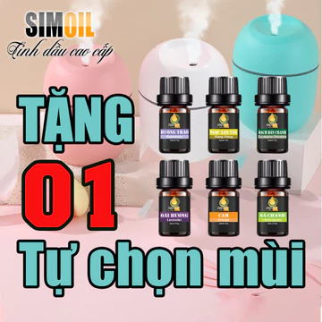 Máy xông tinh dầu 220ml - Tặng lọ 1 tinh dầu thiên nhiên SimOil | Máy phun sương, máy tạo độ ẩm, tinh dầu xông phòng