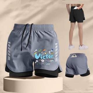 Quần short cầu lông Victor 2025 mùa hè, quần hai lớp có túi thắt lưng, phù hợp tập thể dục, đi xe đạp, chạy đường đua và yoga