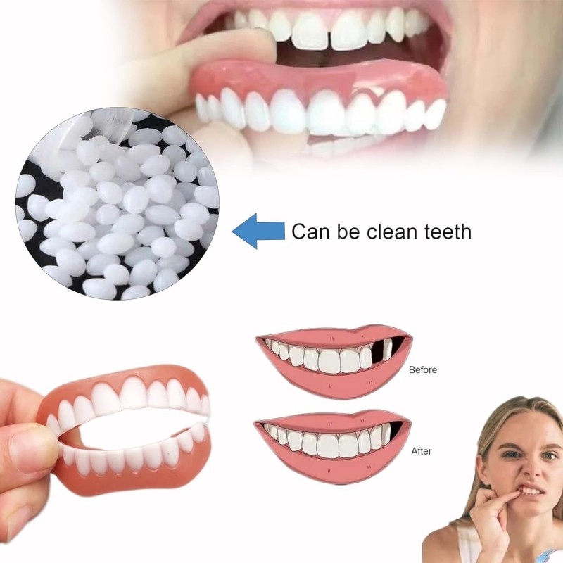 Bộ Răng Giả Răng Giả Silicon Lót Mềm Răng Giả Bộ Mềm Răng Giả Bộ Răng Giả Bộ Răng