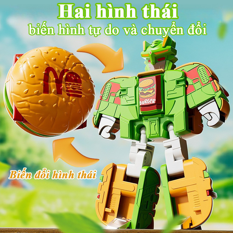 Đồ Chơi Robot Biến Hình Kép, Đồ Chơi Giáo Dục Thực Phẩm, Khớp Linh Hoạt, Quà tặng trẻ em