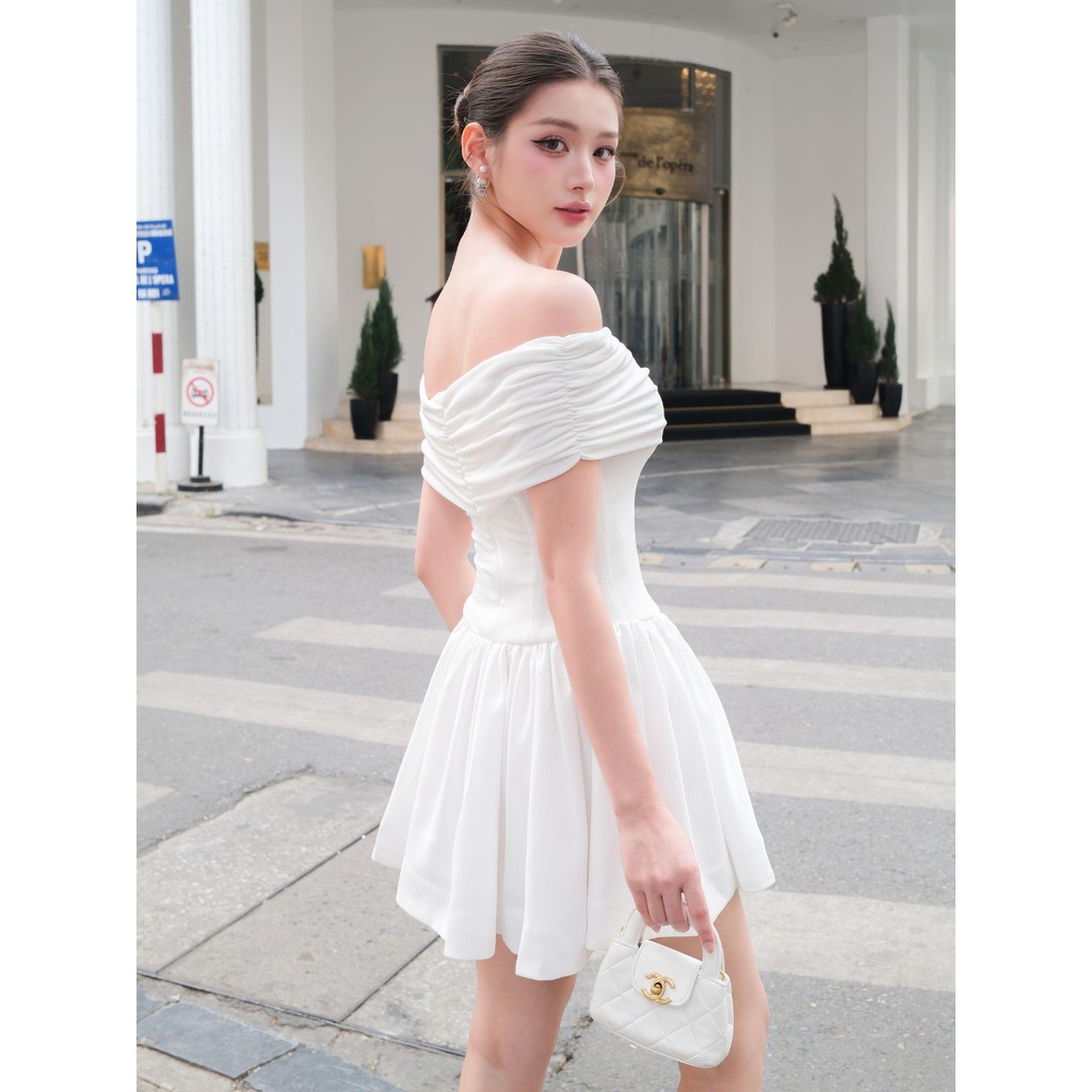 Ảnh JOVEN Đầm Nữ Emma Midi Phối Dây Thun Xoắn Vai 2