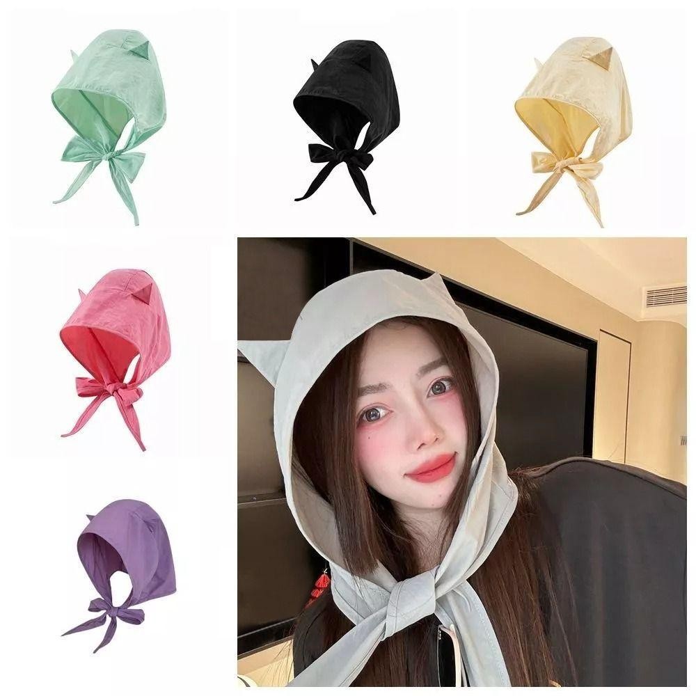 Mũ Trùm Đầu Little Devil Polyester Khô Nhanh, Phong Cách Dễ Thương Cho Nữ