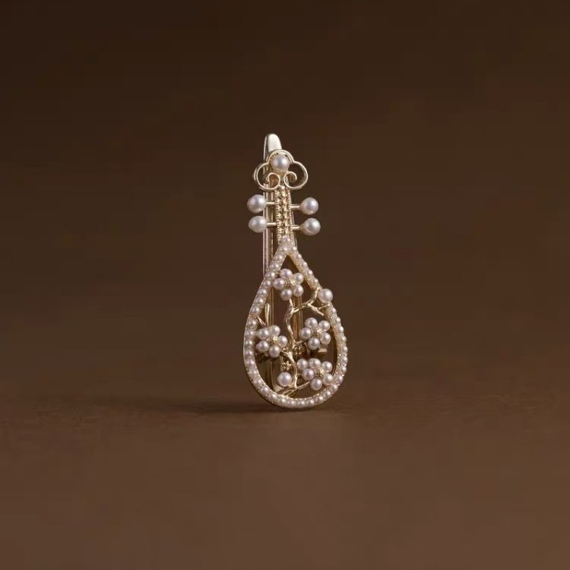 MAUROPOLI [Sẵn Sàng] Kẹp Tóc Cổ Nhẹ Nhàng Phong Cách Trung Hoa Mới Phong Cách Cổ Tích Nổ Kẹp Tóc Ngọc Trai Rỗng Kẹp Tóc Bên Mỏ Vịt Kẹp Mũ Đội Đầu