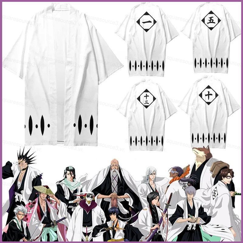 Squ3 Bleach Yamamoto Genryuusai Soi Fon Aizen Sousuke haori frock cardigan áo len kimono áo thun