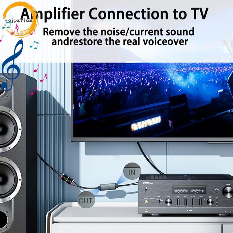 AV100C cho RCA Bộ cách ly âm thanh Bộ lọc tiếng ồn mặt đất chung 3,5mm Bộ khử tiếng ồn chống nhiễu Âm thanh ô tô Âm thanh nổi tại nhà