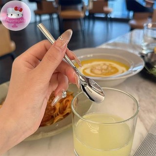 Ánh Trăng Thép Không Gỉ Nhỏ Thìa Tròn Thìa Cà Phê Mật Ong Trộn Thìa Hộ Gia Đình Thìa Gia Vị Kem Món Tráng Miệng Thìa EN