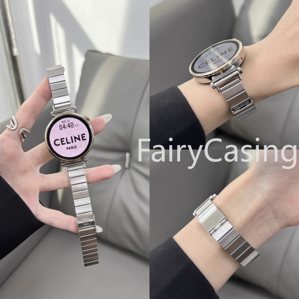 Dây đeo bằng thép không gỉ 20mm 22mm 18mm cho Samsung Galaxy Watch 7 FE 6 3 4 5 Pro 40mm 44mm Dây đeo kim loại kiểu phần tre