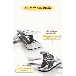 Kẹp quần quần áo BUNA 2 đầu kẹp thép BUNA không gỉ phủ nhựa PVC, móc đồ đa chức năng