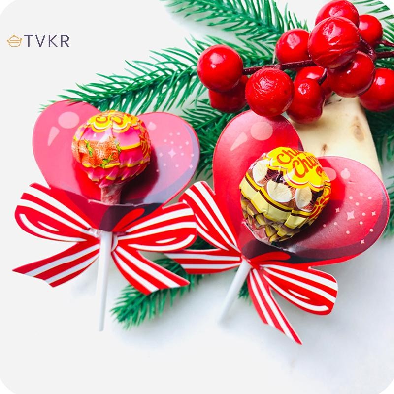 Set 50 Thẻ Kẹo Mút Trái Tim Xinh Xắn