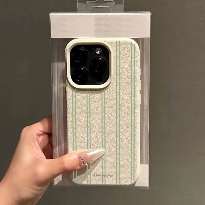 Ốp Điện Thoại Mùa Hè In Sọc Xanh Cho iPhone 17 Air 16e 16 15 14 13 12 11 17 Pro Max XS XR X 16 Plus Vỏ Silicon Mềm Chống Sốc