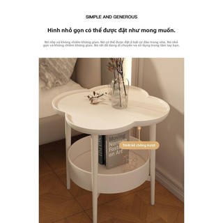 Bàn Trà Mini 2 Tầng Hình Cỏ Bốn Lá Hai Lớp Để Đựng Đồ Thích Hợp Làm Bàn Cạnh Giường Ngủ Bàn kệ phòng khách