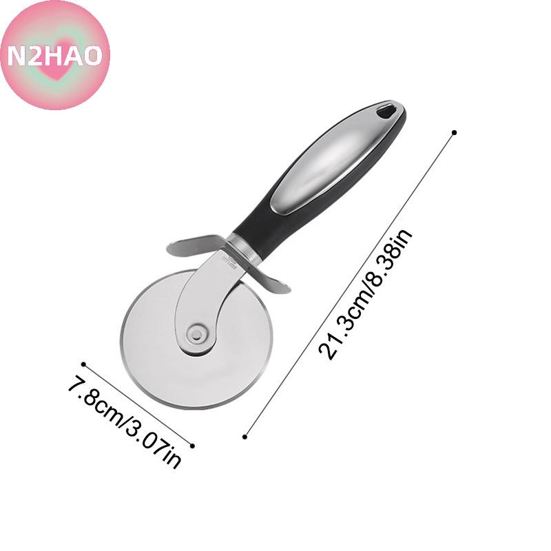 Bánh xe cắt bánh pizza N2HAO bằng thép không gỉ, dễ cắt và làm sạch cho pizza, bánh, vỏ bánh