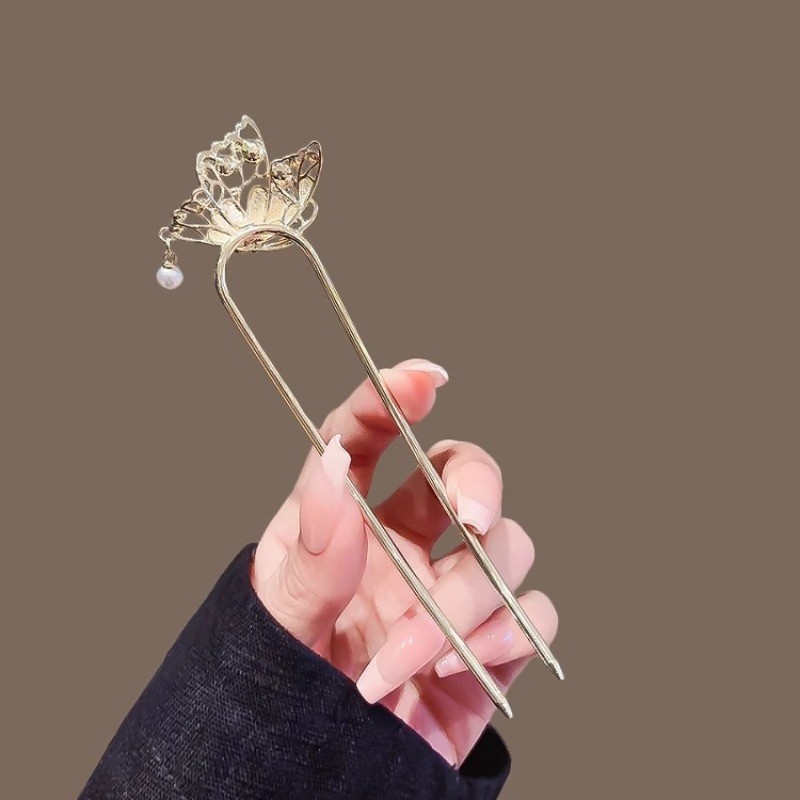 MAUROPOLI [Sẵn Sàng] Kẹp Tóc Bướm Tính Khí Ngọt Ngào Cổ Nữ Phong Cách Mới Kẹp Tóc Đôi Cao Cấp Tinh Tế Thanh Lịch Kẹp Tóc Hình Chữ U