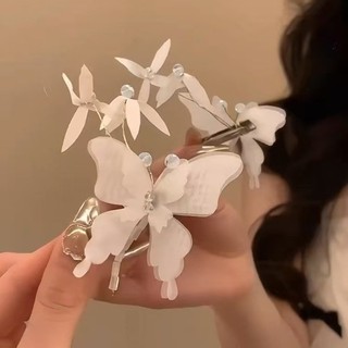 MAUROPOLI [Hàng có sẵn] Thanh lịch thông minh!Kẹp tóc lông vũ ren đẹp!Kẹp tóc hình trái tim cô gái tinh tế Kẹp tóc Mũ đội đầu phù hợp cho nữ