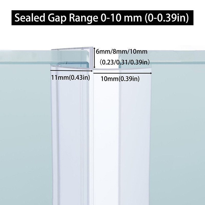 Dải niêm phong cửa kính tắm 2M, Quét cửa tắm mềm bằng silicon 120 Inch để ngăn chặn rò rỉ, Dải niêm phong không khung