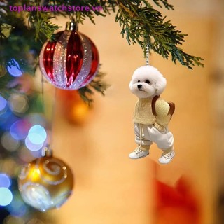 Toplanswatchstore Sáng Tạo Acrylic Puppy Con Người Ba Lô Gương Chiếu Hậu Mặt Dây Chuyền Đồ Trang Trí Ô Tô Phụ Kiện Trang Trí Ô Tô Quà Tặng Cho Nữ VN
