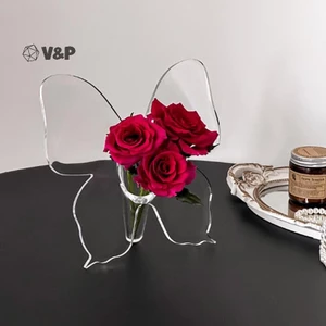 Bình hoa Acrylic trong suốt Phụ kiện sắp xếp hoa ba chiều Bình trang trí nhà cửa [mới]