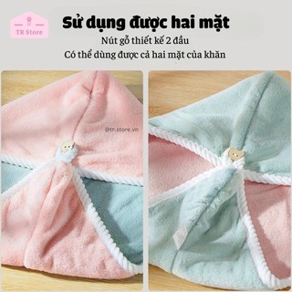 Khăn quấn đầu khô tóc siêu thấm hút 2 lớp microfiber lông cừu mỏng