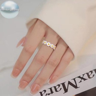 Chenlongshang Vintage Hoa Nhẫn Nữ Dễ Thương Hoa Nhẫn Có Thể Điều Chỉnh Mở Ngón Tay Nhẫn Cưới Đính Hôn Nhẫn Xu Hướng Nữ Trang Sức EN