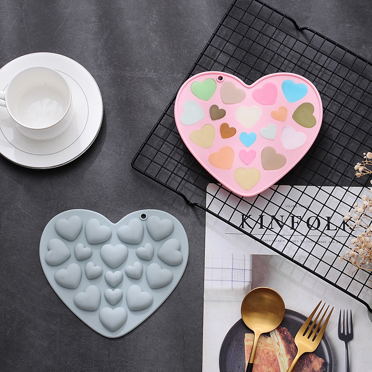 17 Khoang Kích Thước Khác Nhau Khuôn Silicon Hình Trái Tim Ngày Lễ Tình Nhân Series Khuôn Socola Fondant Bánh Trang Trí Khuôn DIY Dụng Cụ Nướng Bánh